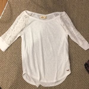 Hollister lace sleeve top